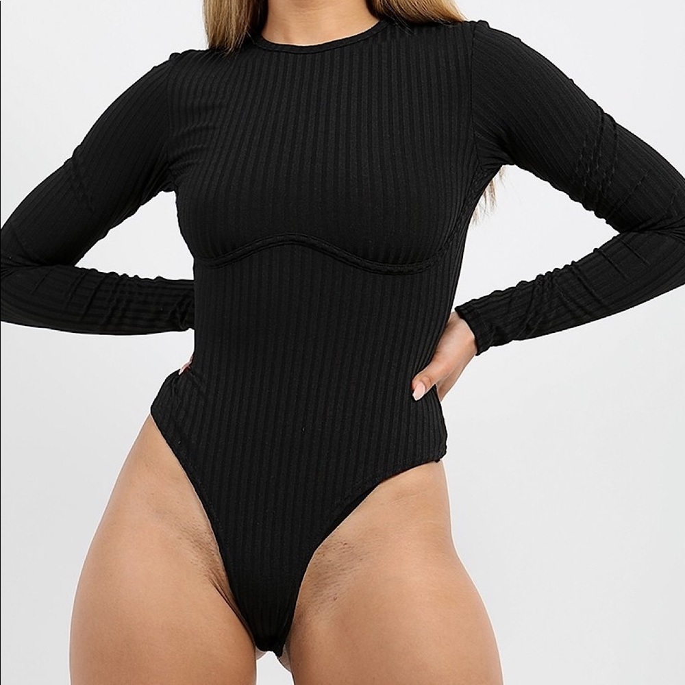 Black Corset Detail Bodysuit